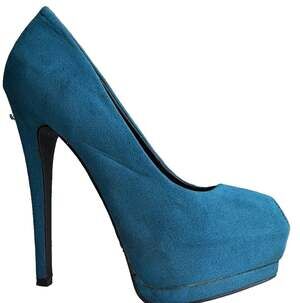 Qupid Blue Faux Suede Platform Peep Toe Stiletto Heels Women’s Size 6.5